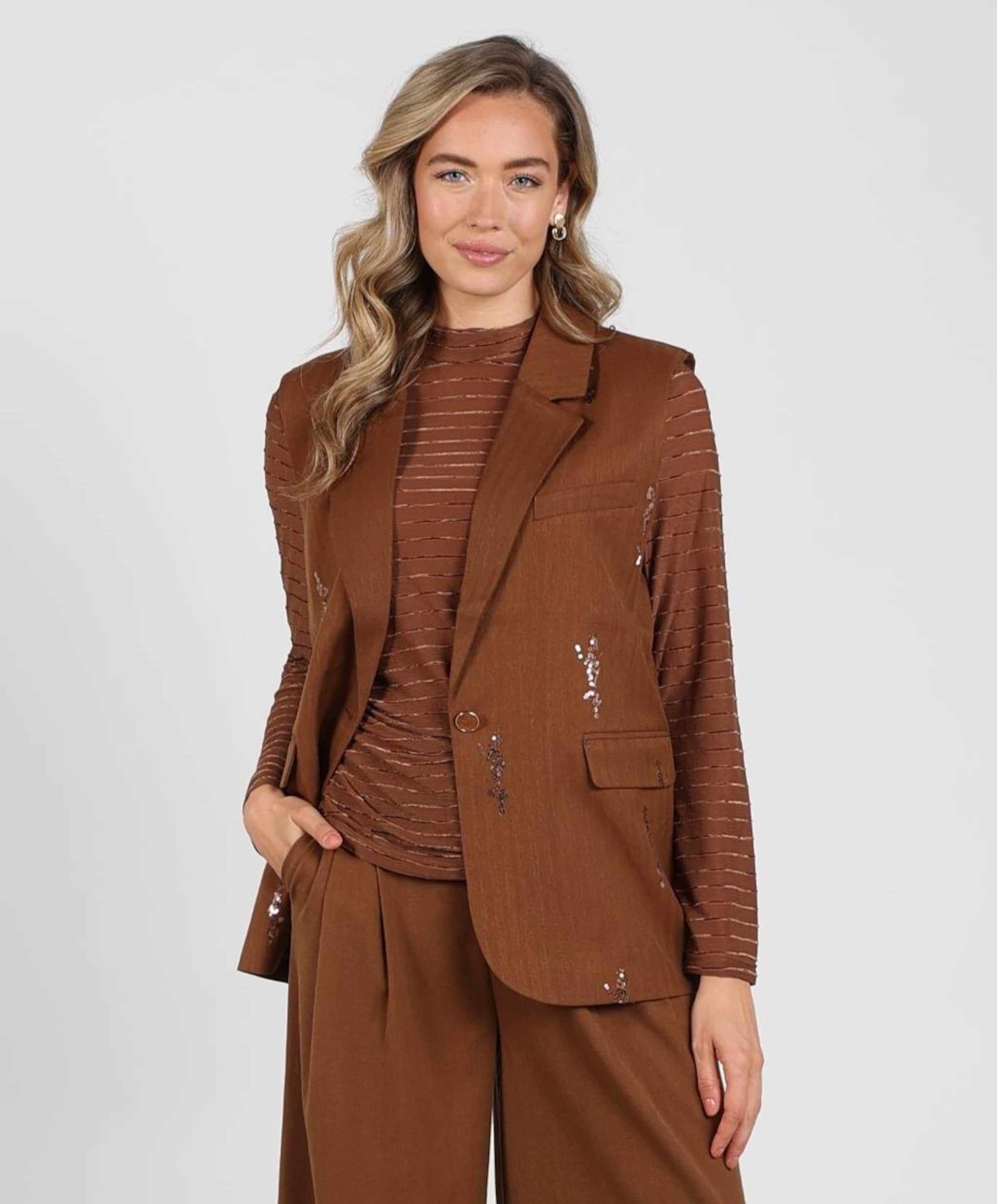 Nukus Dames gilet bruin