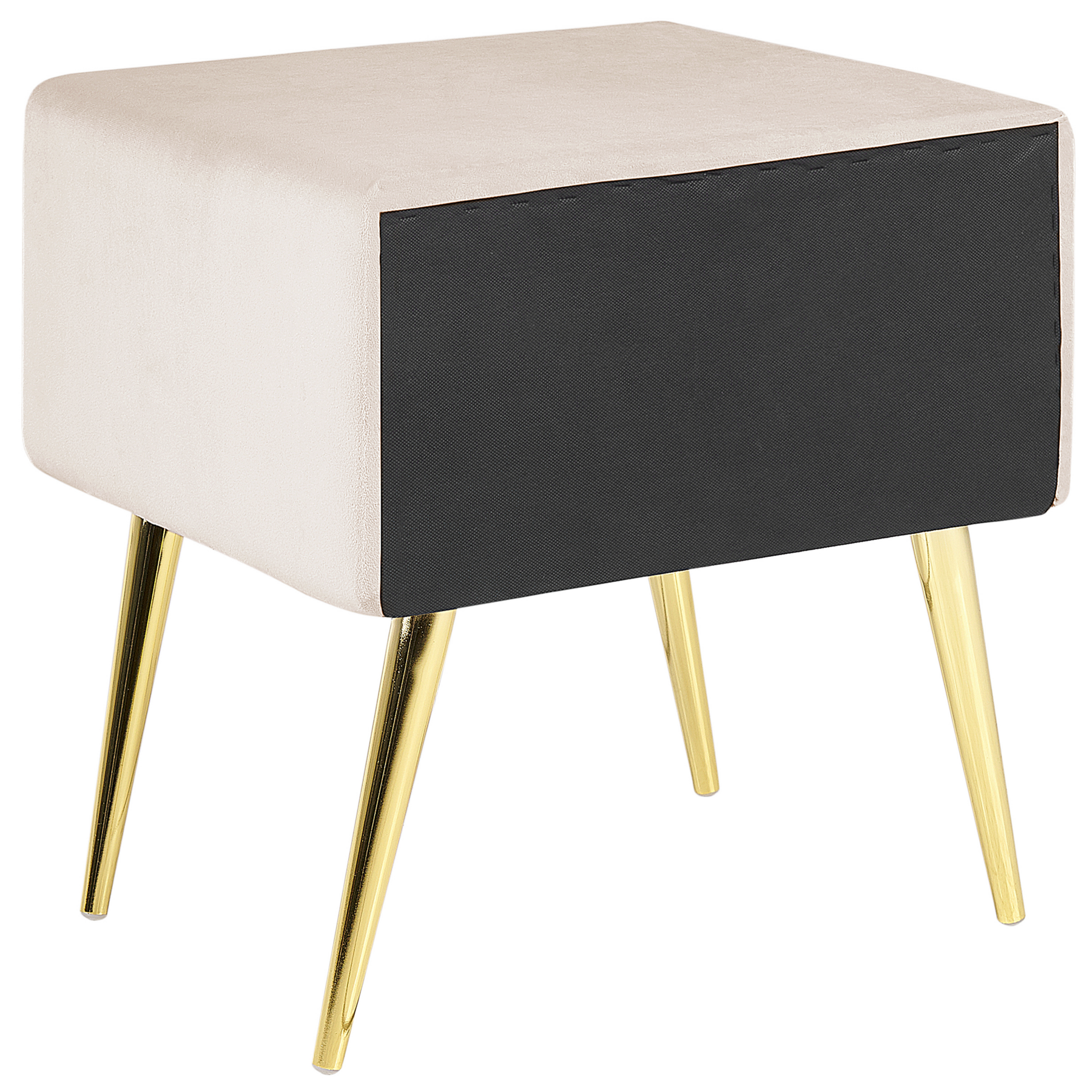 Beliani - FLAYAT - Nachtkastje - Lichtbeige - Fluweel