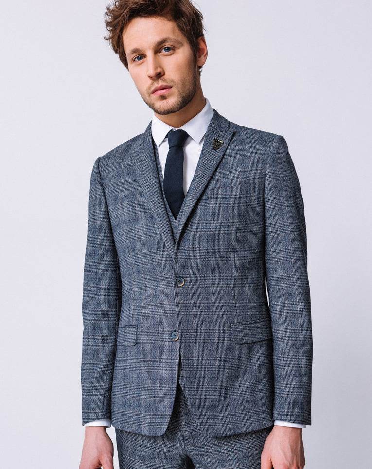 Veste prince de galles bleue 