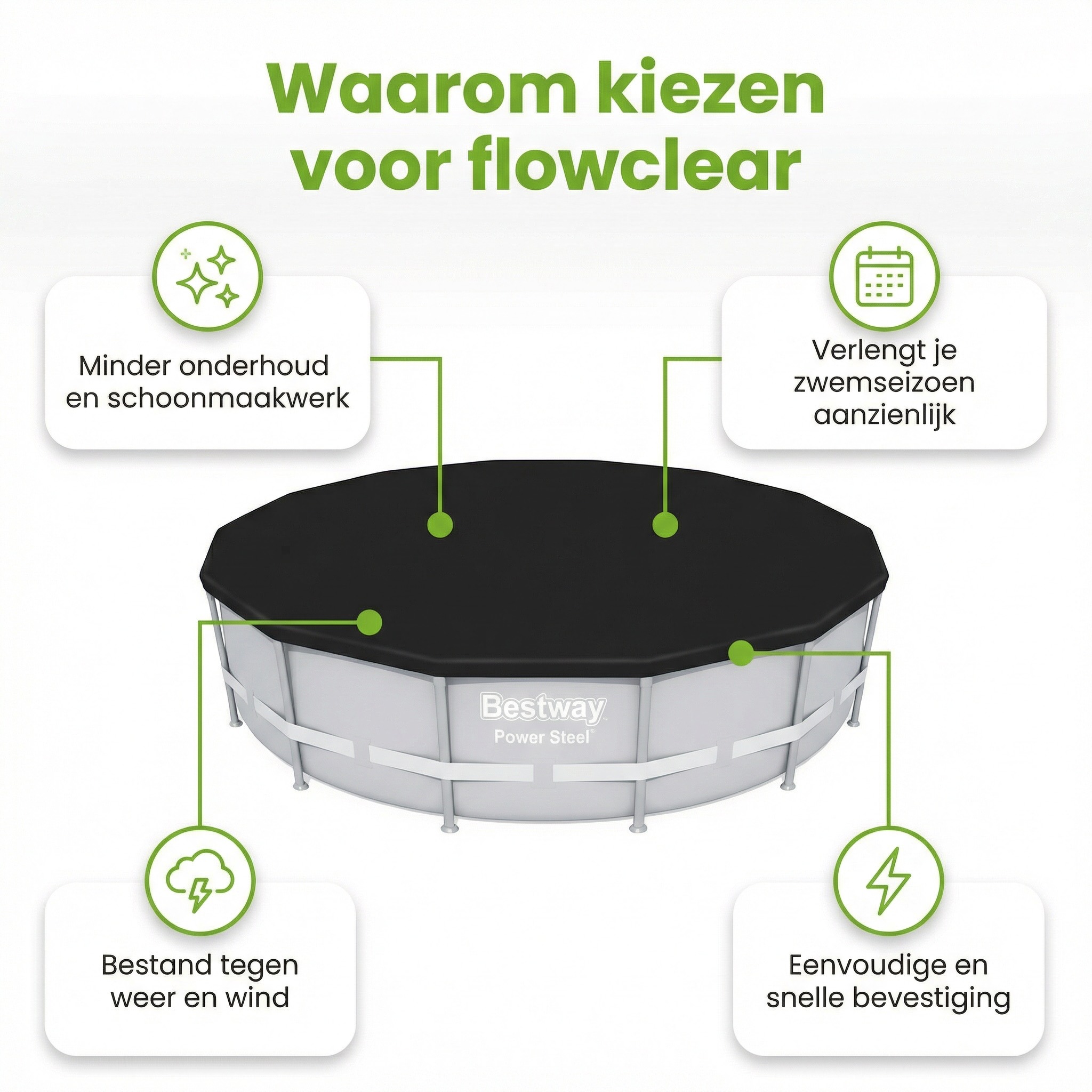 Bestway ø396 cm afdekzeil - Black
