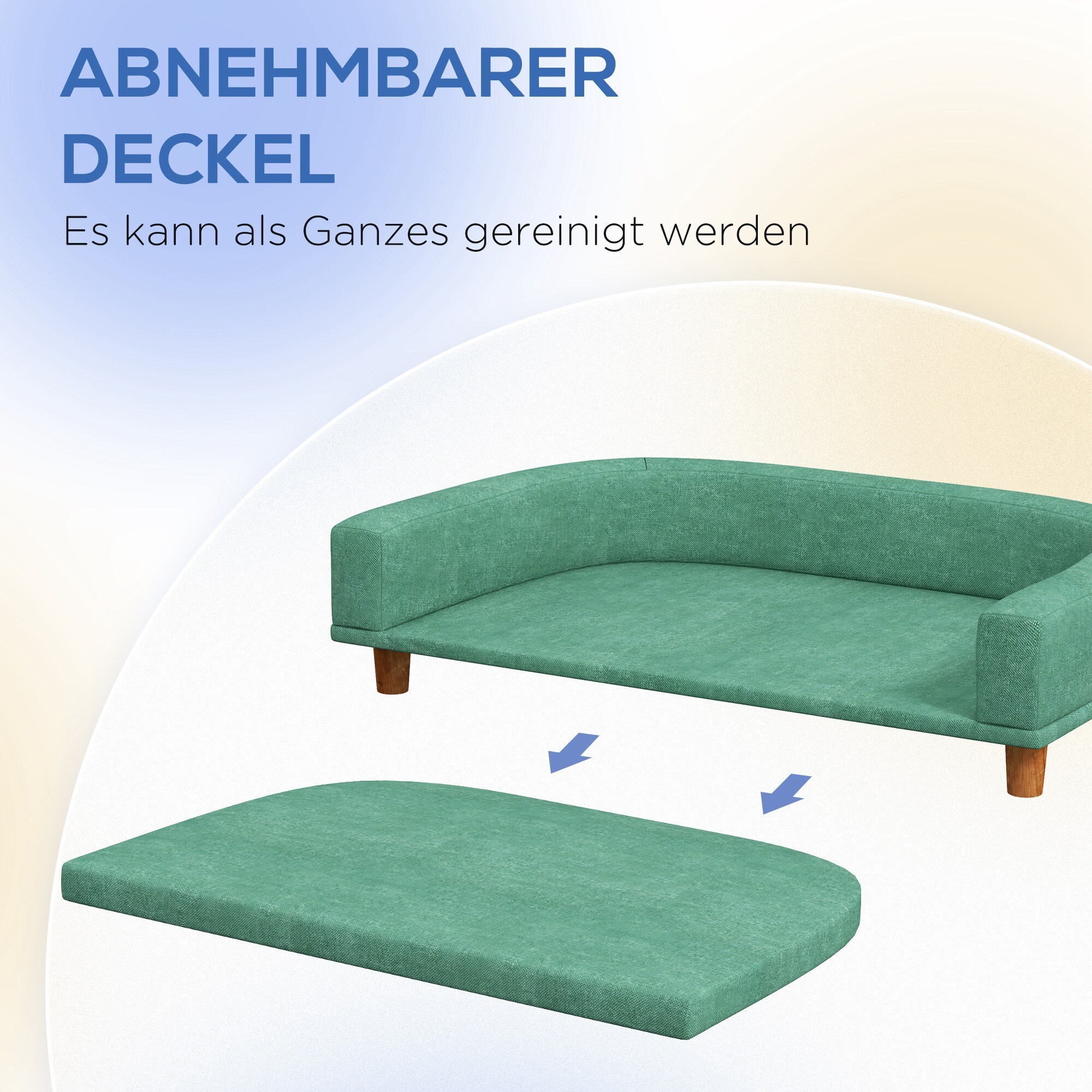PawHut Hundebett mit rutschfesten Fußpads grün 98L x 67B x 25H cm