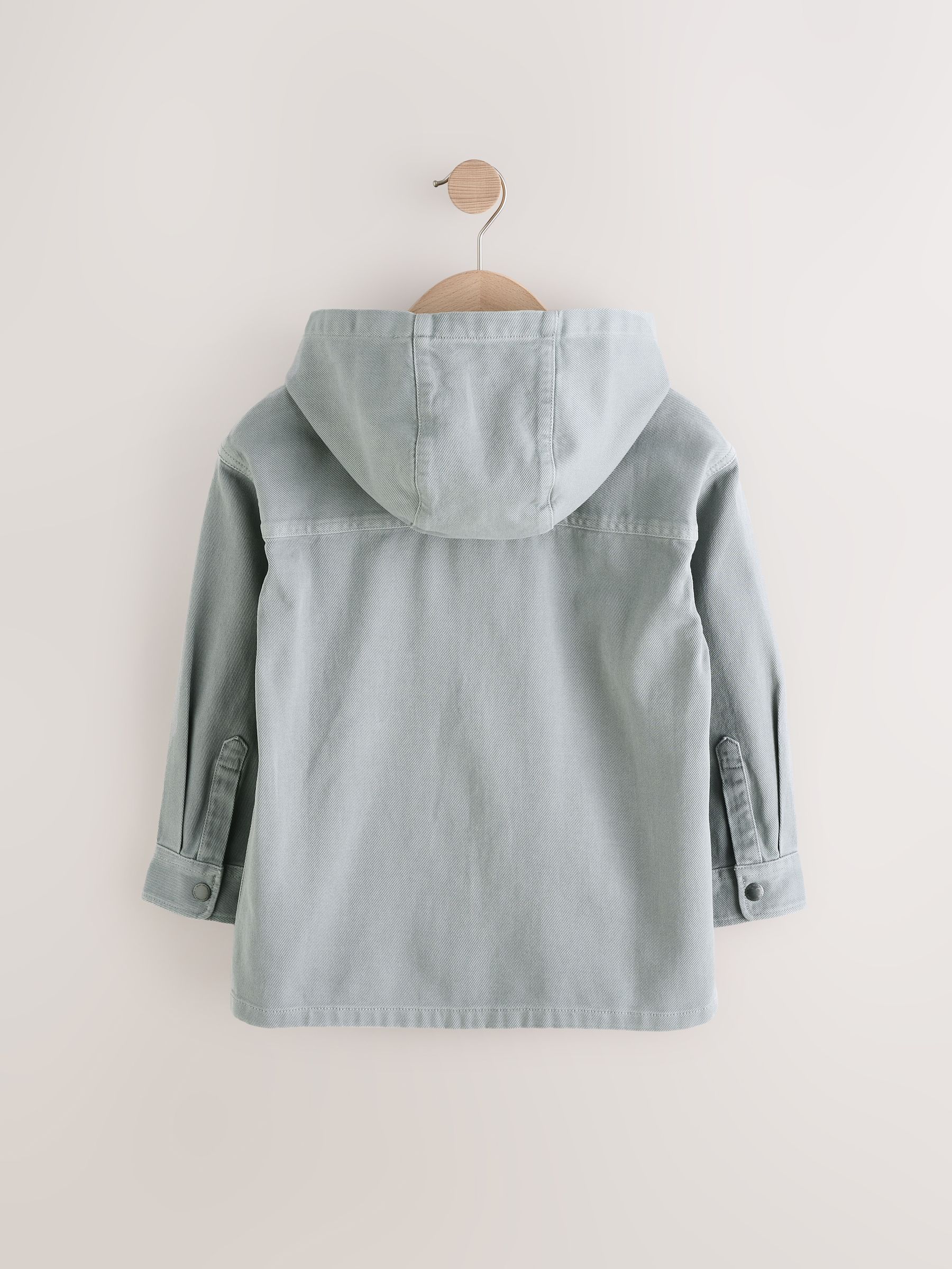 Grijs denim - Overshirt 100% Cotton Zip Through Hoodie (3-16yrs)