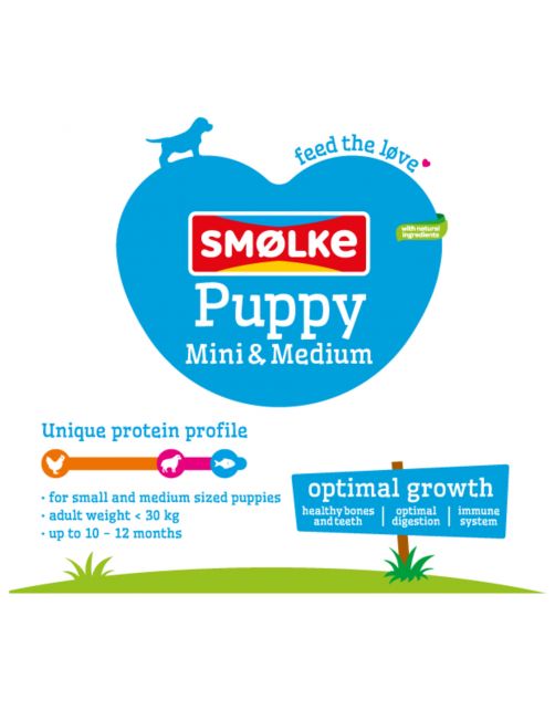 Smolke Puppy Mini-Medium Kip&Lam&Vis - Hondenvoer