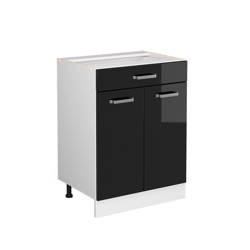 Vicco Schubunterschrank Küchenschrank R-Line Solid Weiß Schwarz 60 cm modern