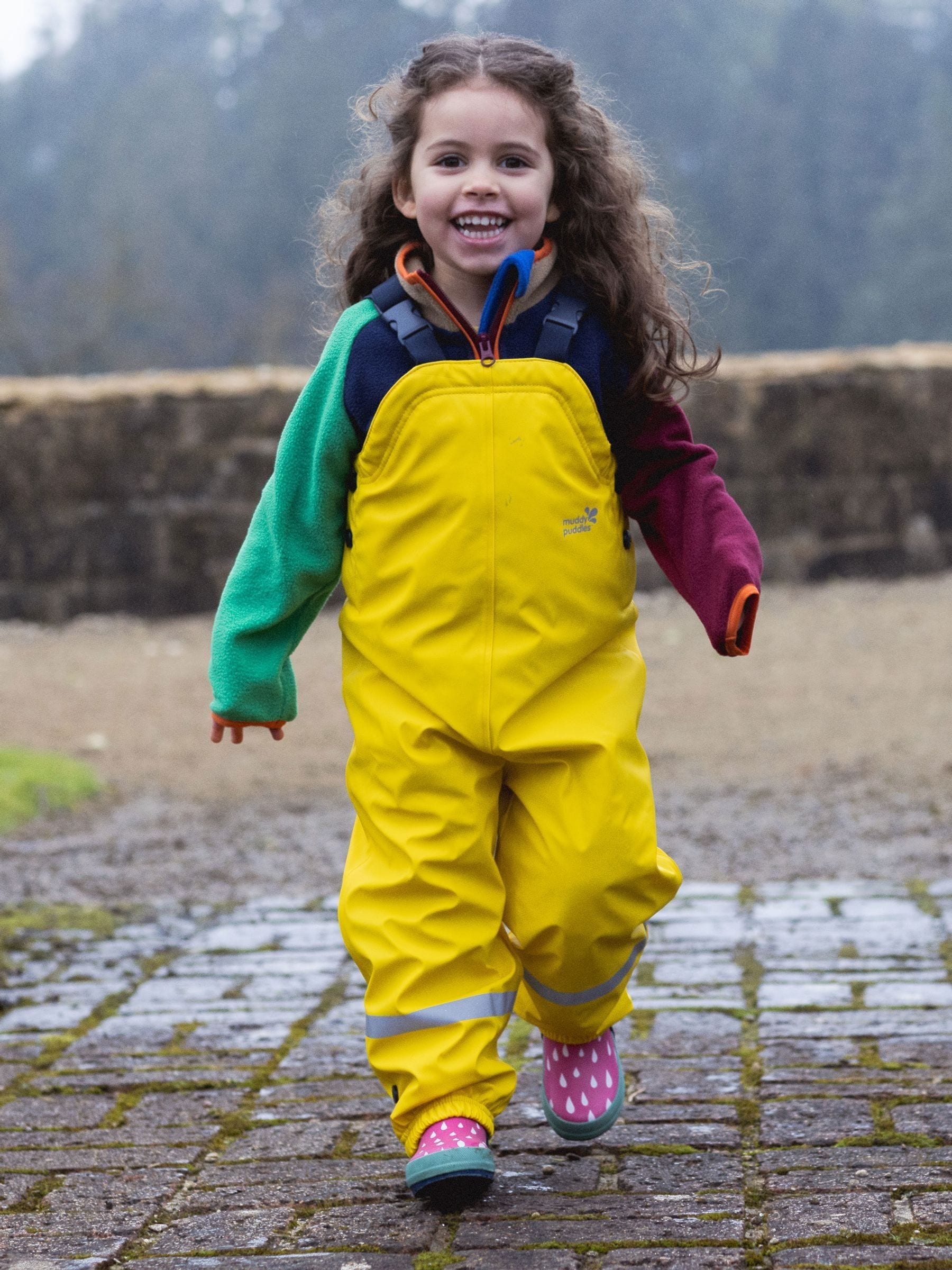 Geel - Muddy Puddles waterdichte geïsoleerde Puddleflex bretelbroek