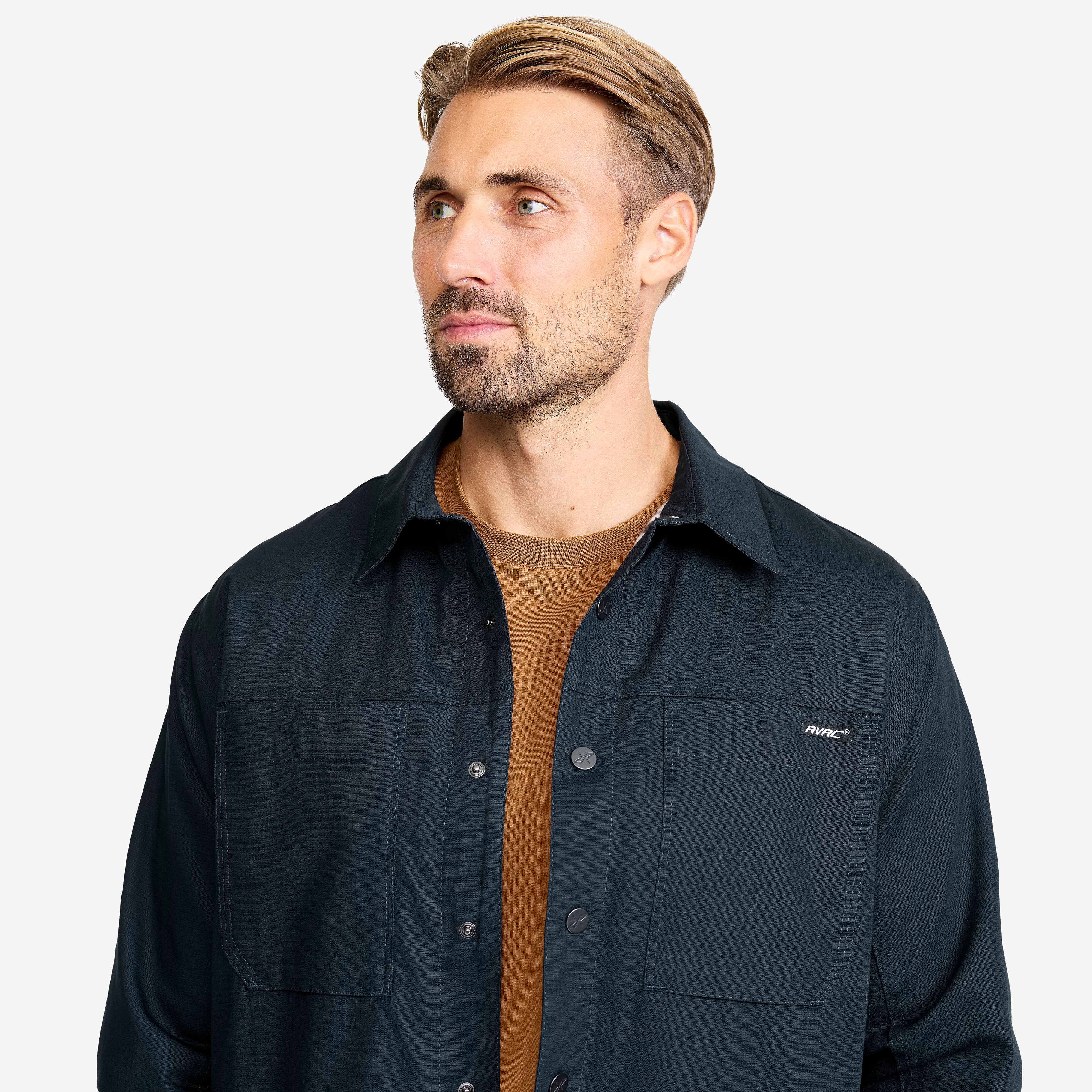 Outback Fleece Lined Overshirt Herre Blueberry