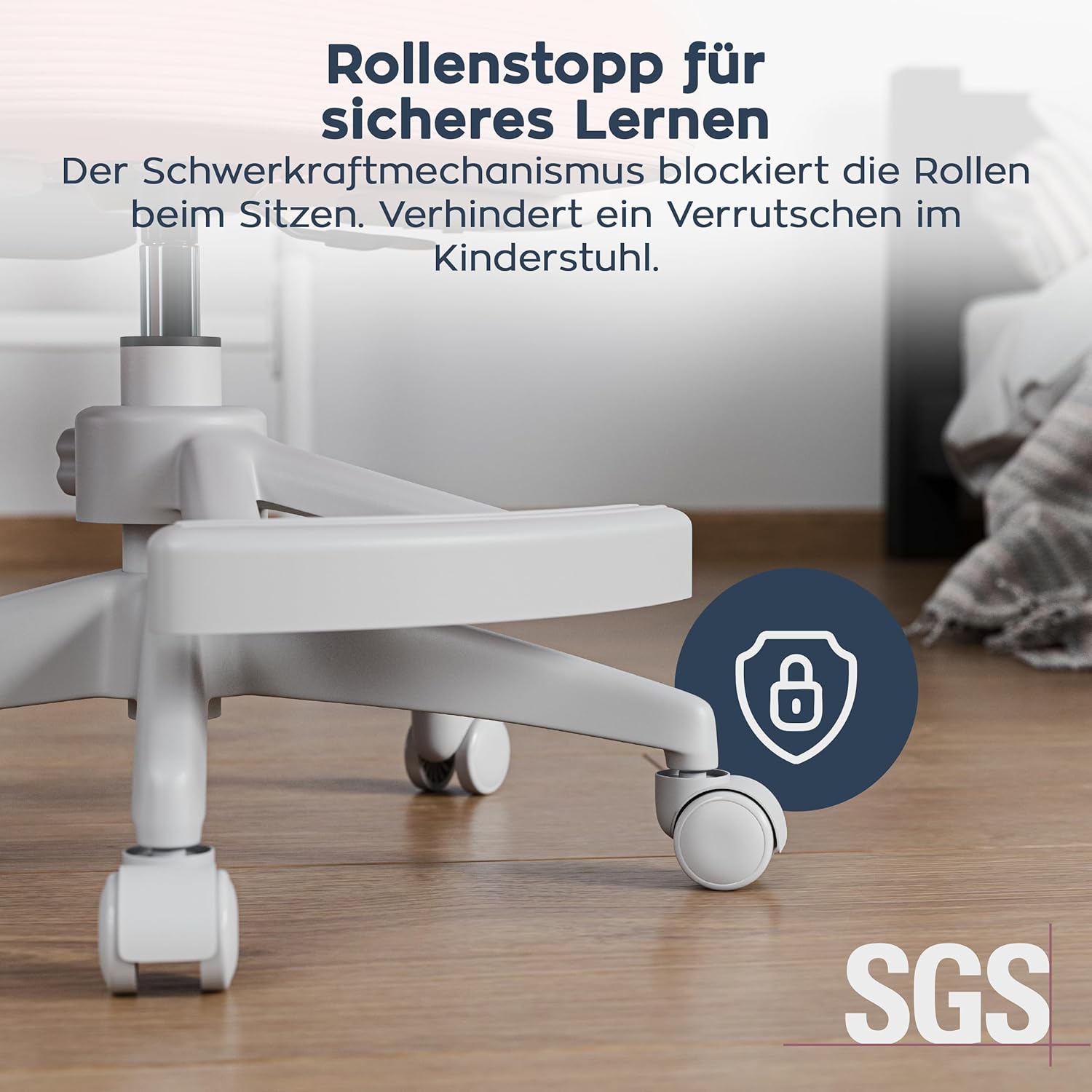 MARK ADLER Junior 4.5 | Ergonomischer Drehstuhl für Kinder & Jugendliche | Höhenverstellbar | Lordosenstütze | Klappbare Armlehnen | Schwerkraftrollen | Fußstütze | 360° Drehung | Rosa