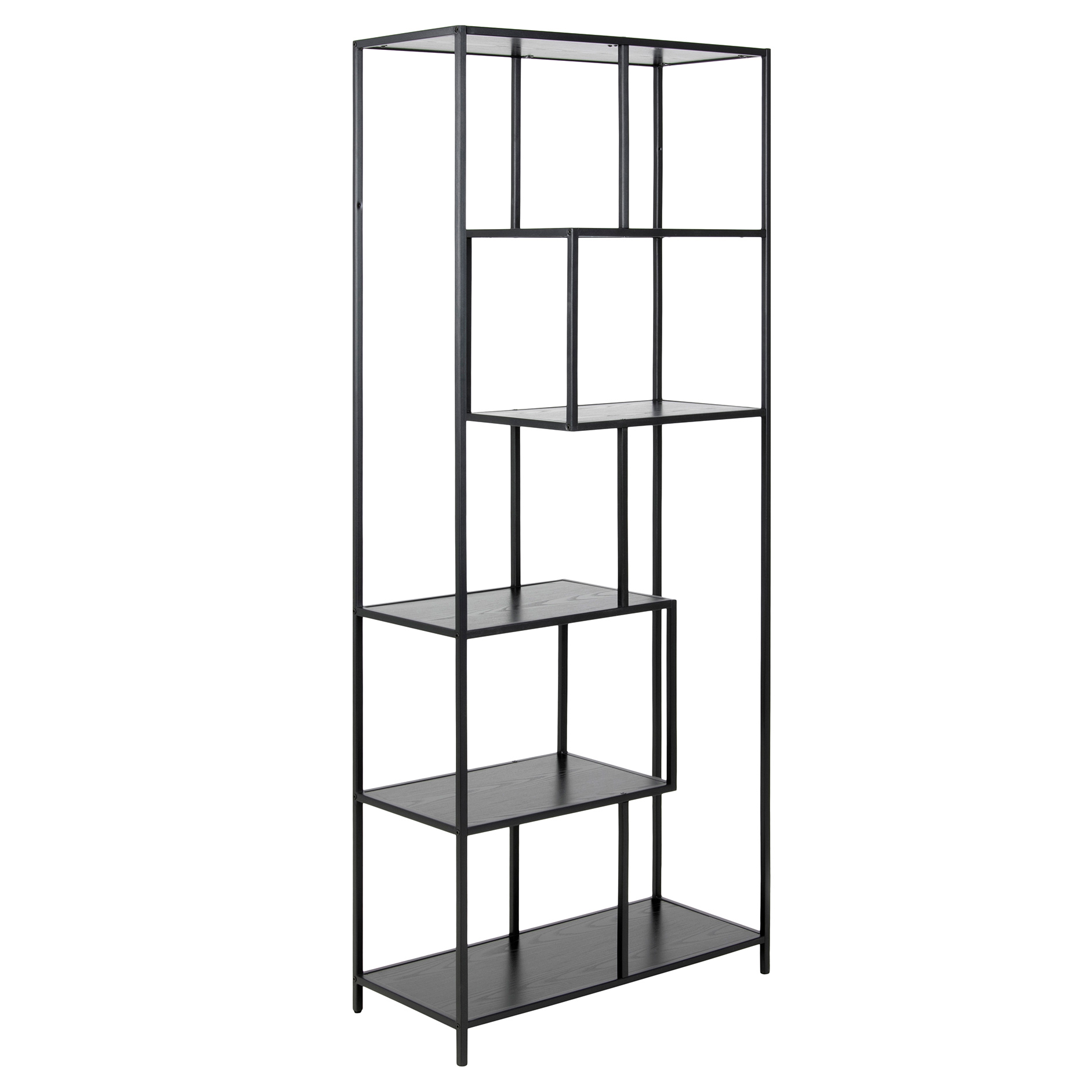 Regal SEAFORD - schwarz - 5 Ablagen - 77 cm