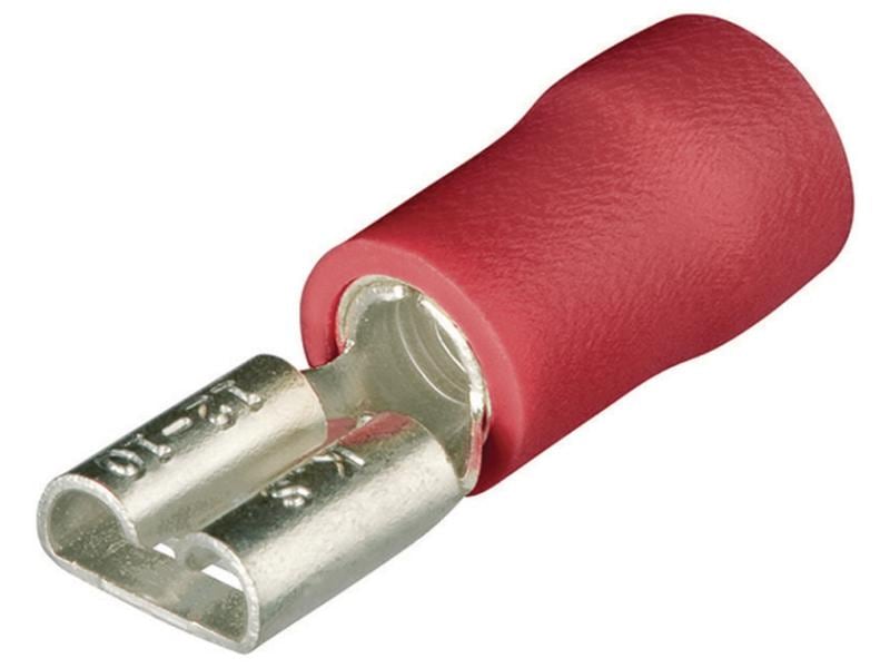 Knipex Flachsteckhülsen 6.3 x 0.8 mm Rot, 100 Stück Flachsteckhülsen Isoliert