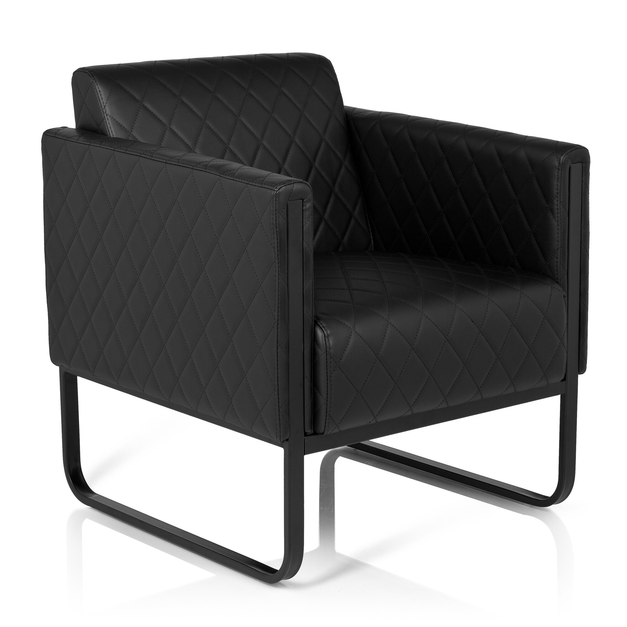 Polstersessel ARUBA BLACK Kunstleder mit Armlehnen hjh OFFICE