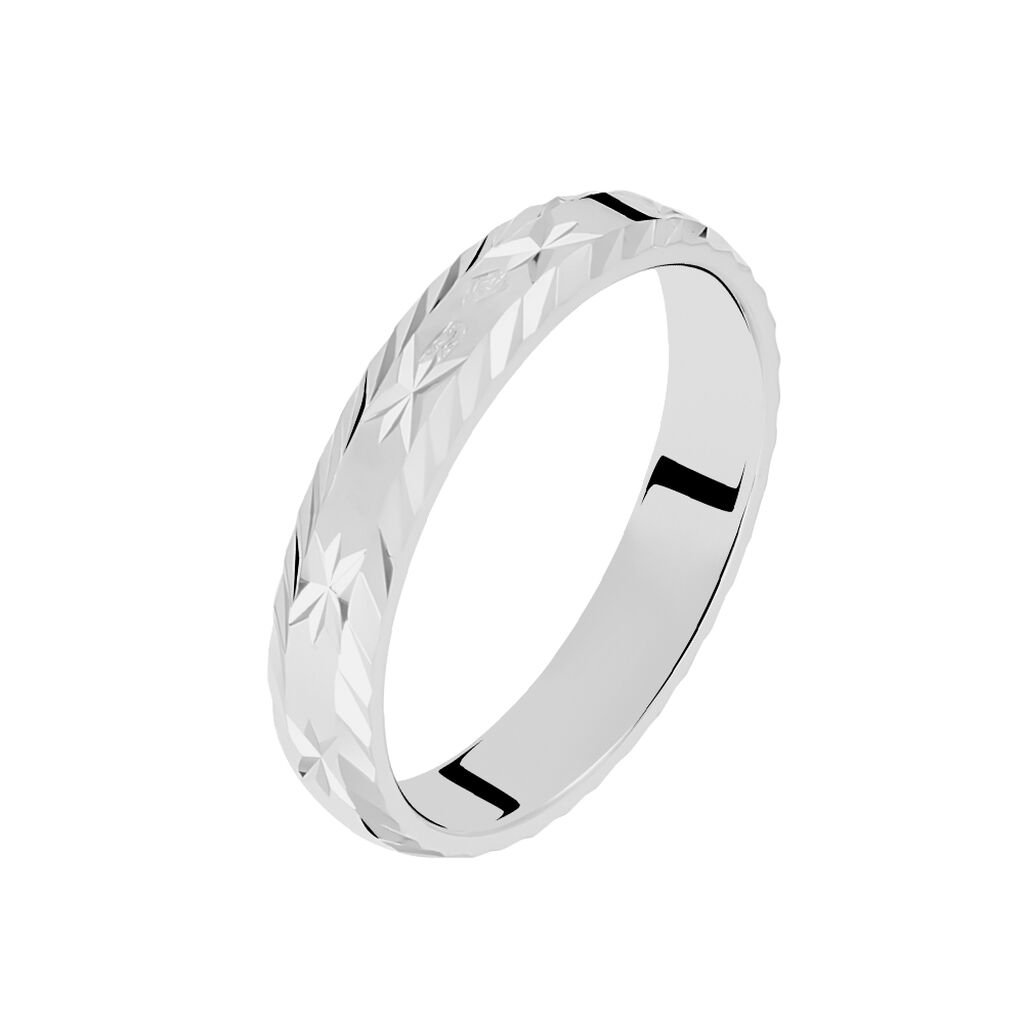 Alliance Twiggy Demi Jonc Classique Argent Blanc