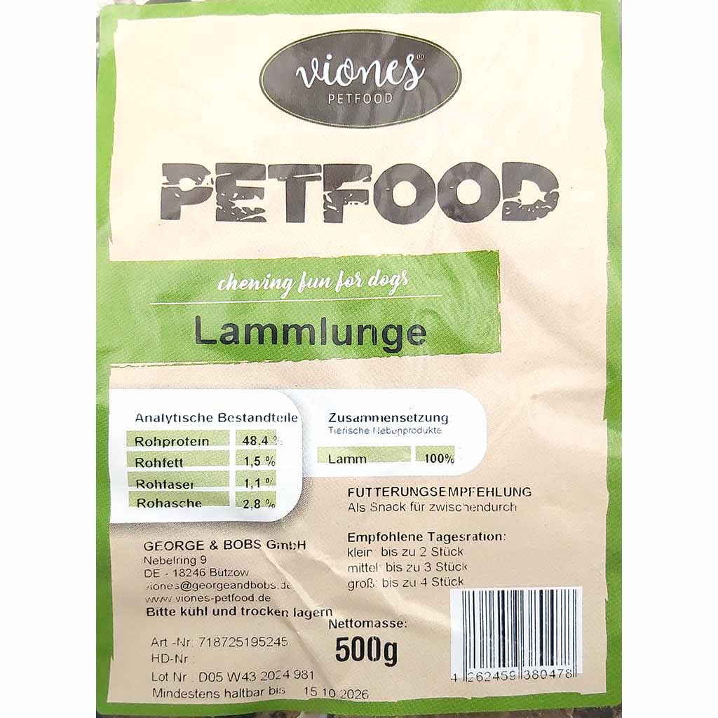 Hundesnack Lammlunge 500g MHD:15.10.26