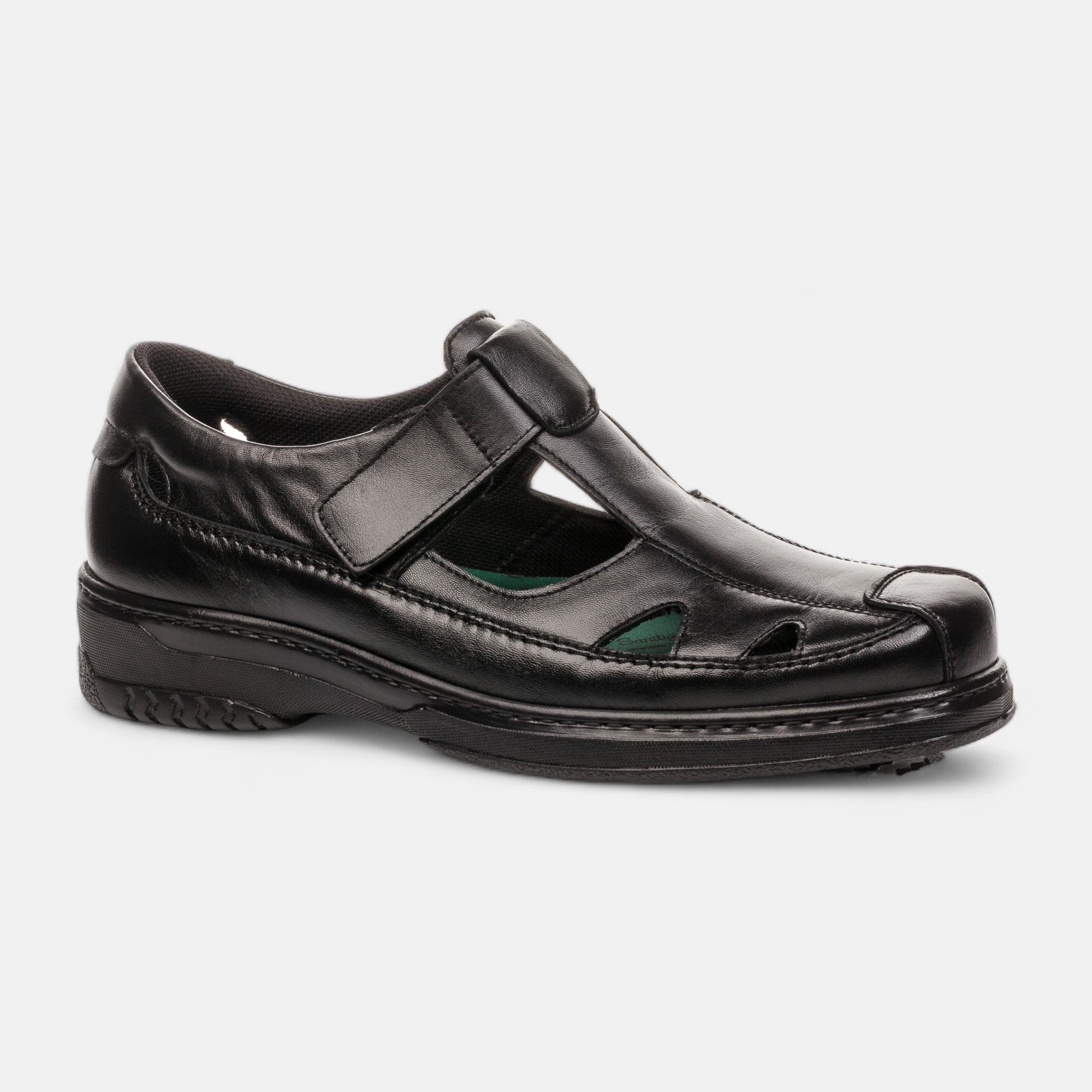 Chaussures pour personnes diabétiques Homme en cuir noir