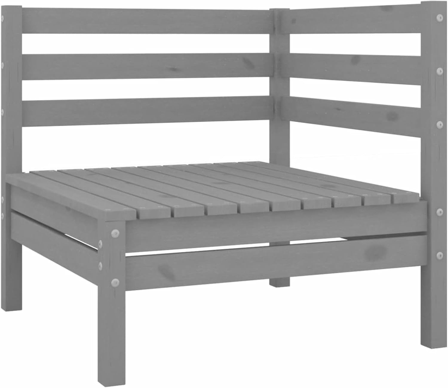 3-TLG. Garten Loungemöbel Set Massivholz Kiefer Grau Balkon Lounge Klein Balkonsofa Gartensofa Balkon Sitzgruppe Terrassenmöbel Set Gartenlounge Outdoor Balkonlounge Garden Furniture Sets