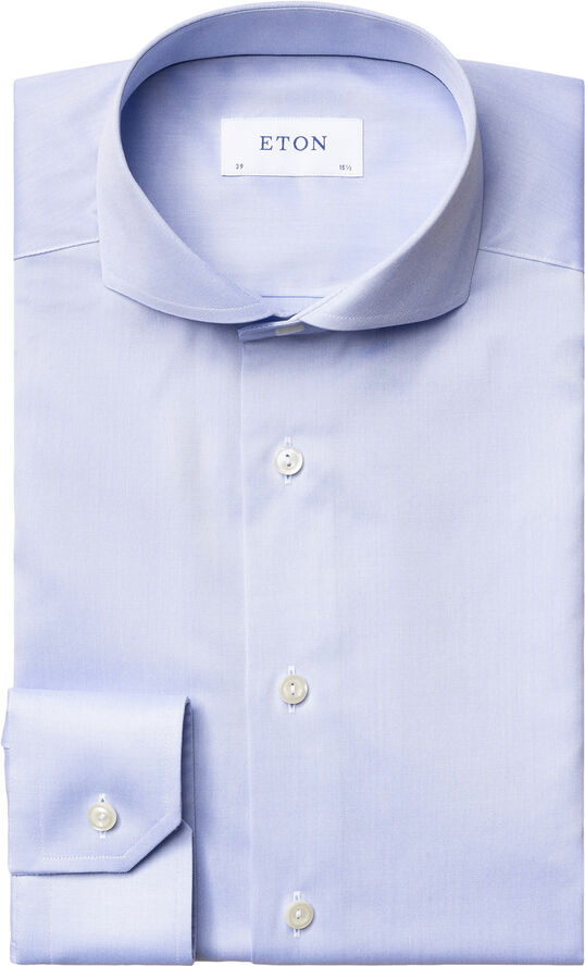 ETON Super Slim Fit Light Blue Signature Twill Shirt Lyseblå