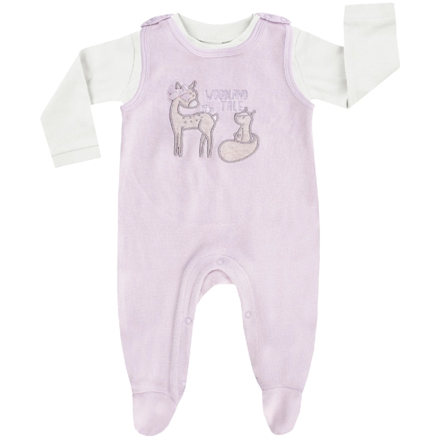 JACKY Nicki-Strampler-Set WOODLAND TALE fliederoff-white