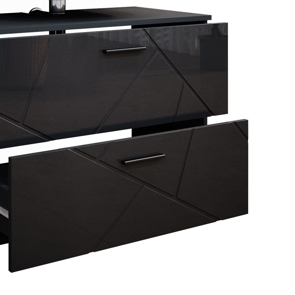 Vicco Badmöbelset Irma Anthrazit Hochglanz modern 80 cm 30 cm Badezimmerschrank Badschrank Badezimmermöbel Waschtischunterschrank Spiegelschrank Hochschrank Schranktür Schrankfach Schrankschublade