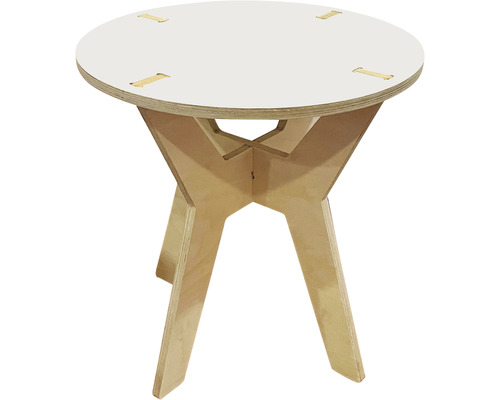 Buildify Elizabeth bijzettafel, berken, HPL wit, 450x450x465 mm (LxBxH) (zonder montage- en bevestigingsmateriaal)