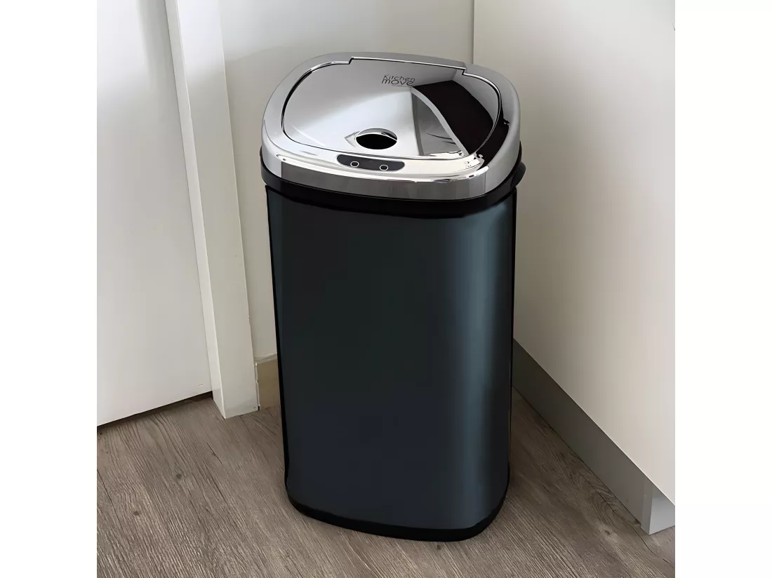 Poubelle de cuisine automatique LARGO Noir Acier inoxydable 42 L