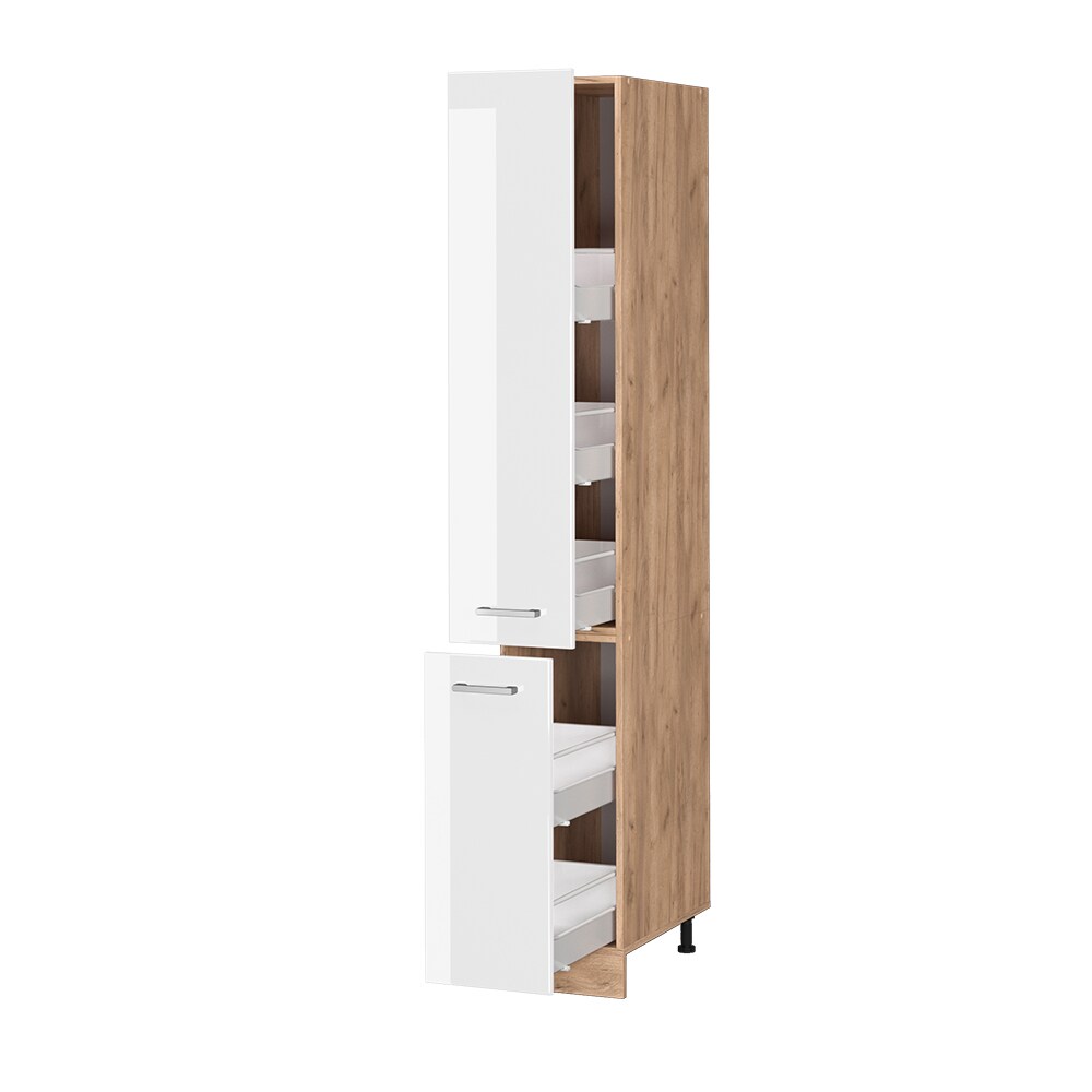Vicco Apothekerhochschrank Küchenschrank Küchenzeile R-Line 30 cm Eiche Weiß