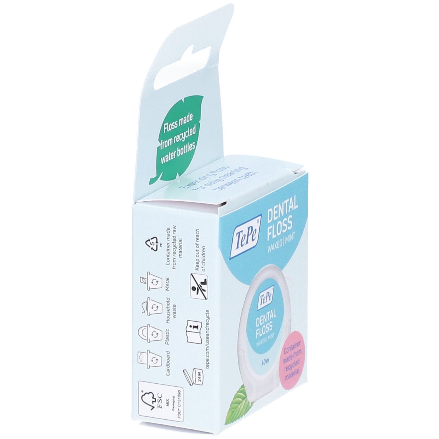 TePe® DENTAL FLOSS WAXED MINT 40m