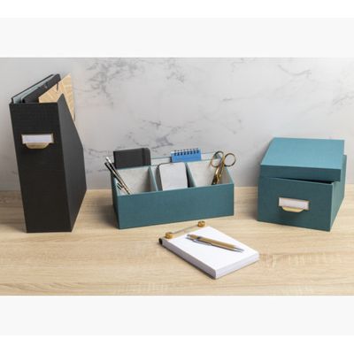 Exacompta OfficeByMe - Organiseur de bureau 4 compartiments - bleu canard