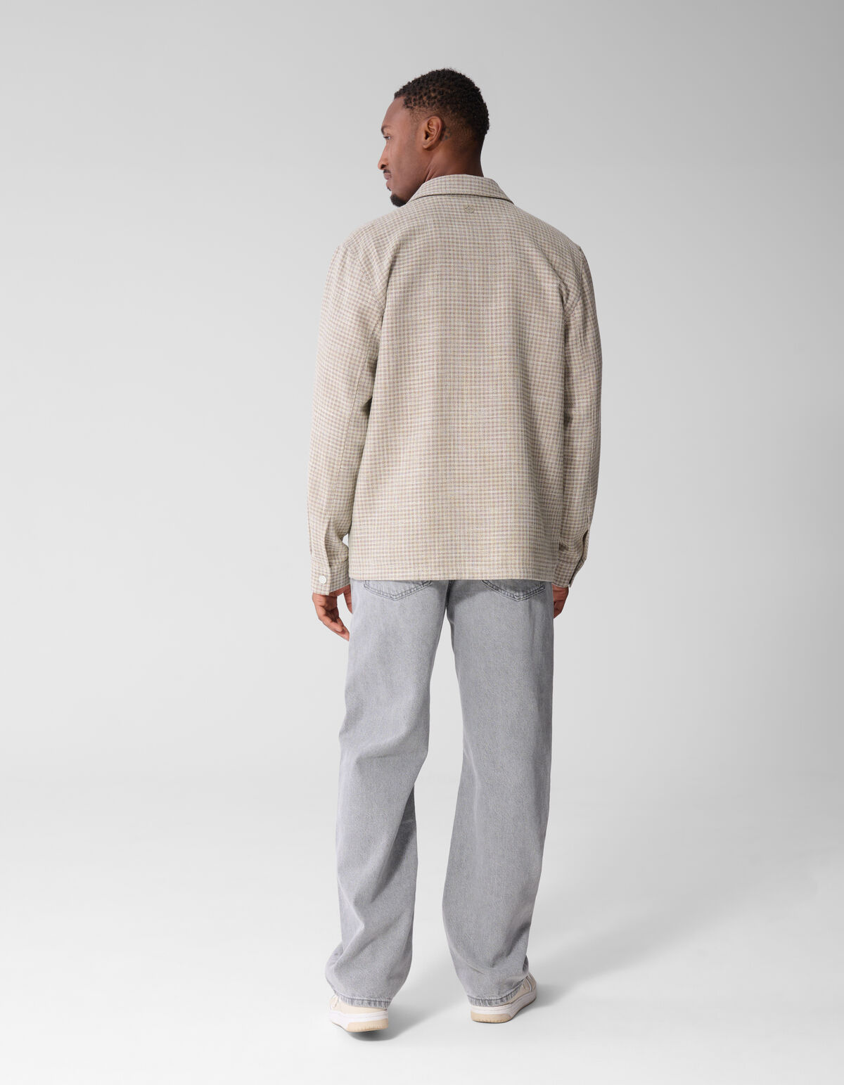 Melange Check Overshirt Zand