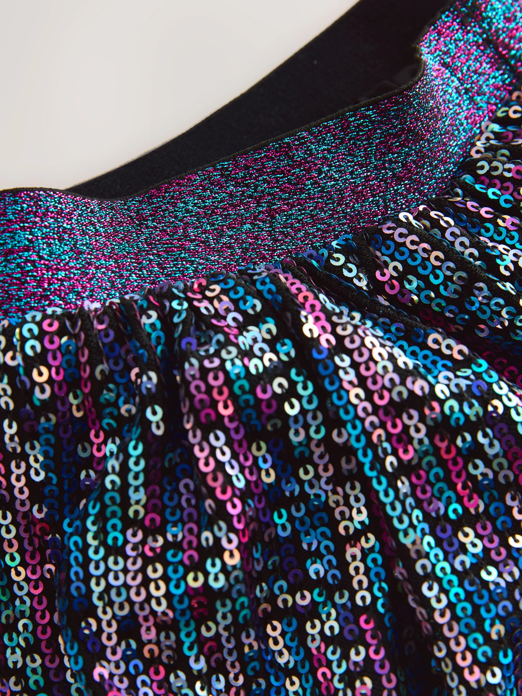 Blauw met regenboogkleuren - Rok met lovertjes (3-16 jr)