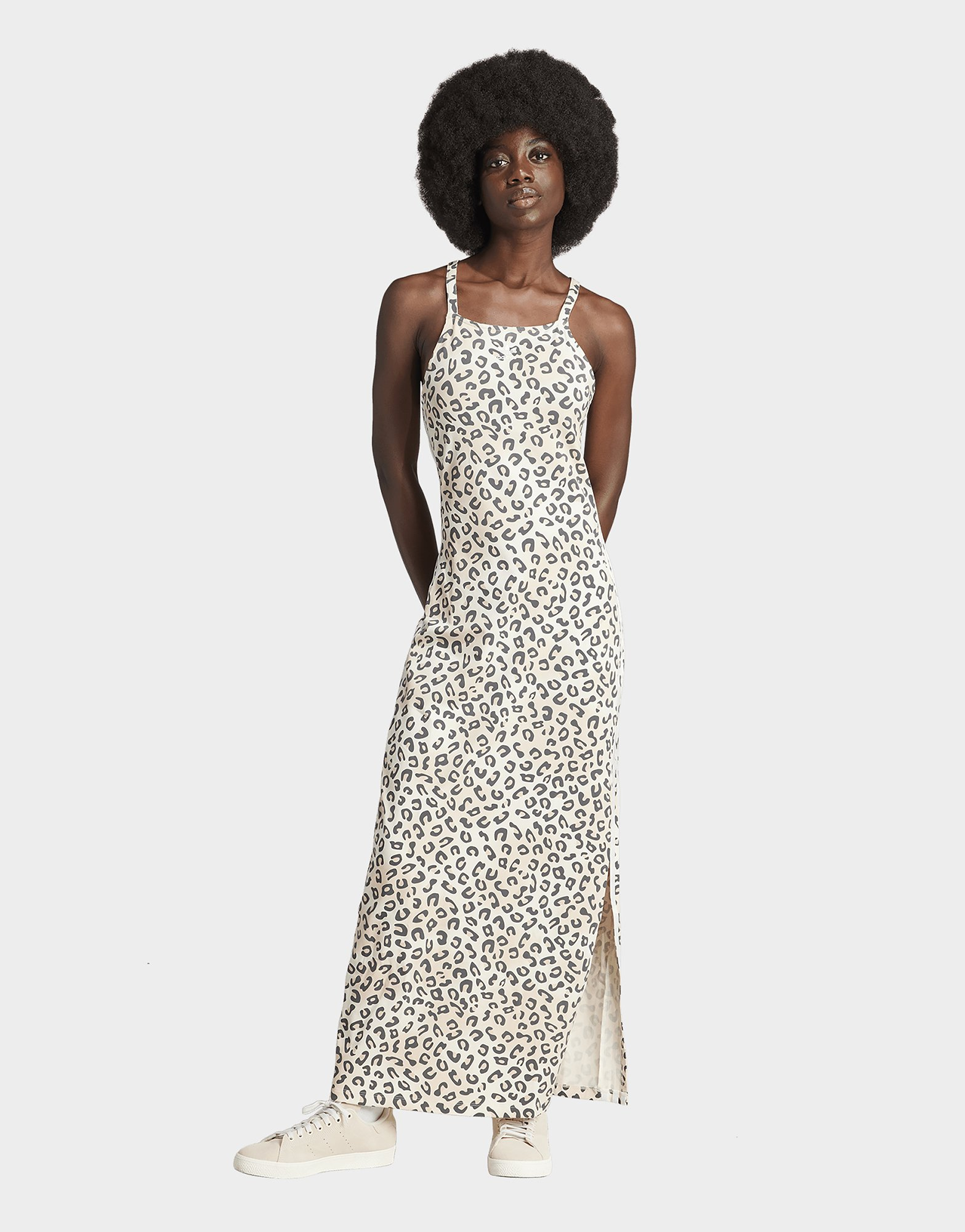 adidas Originals Maxi robe 3 bandes adidas Originals Leopard Luxe