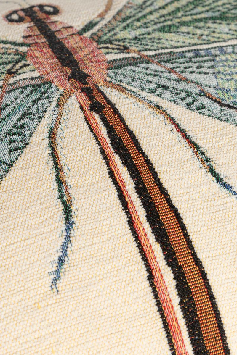 Sissy-Boy Grijsblauw jacquard kussen dragonfly