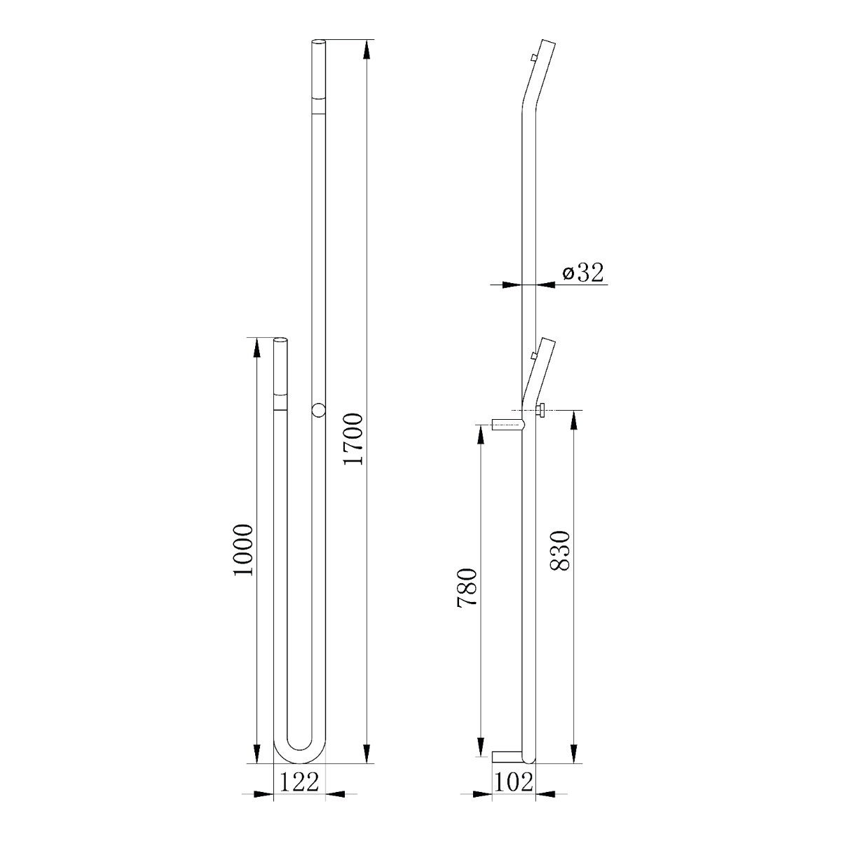 Sapho Duopasso elektrische handdoek radiator 12x170cm geborsteld messing