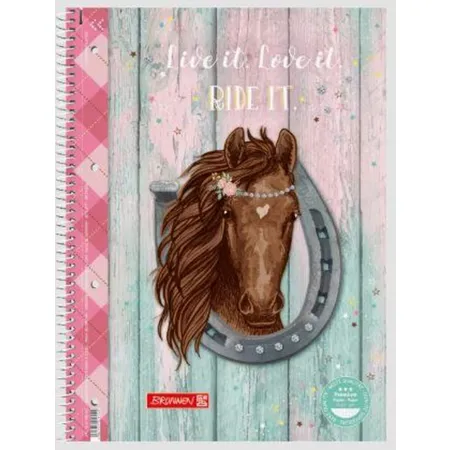BRUNNEN Collegeblock Premium Ponylove A4 kariert, mit Randlinie innen und außen, Lin. 28