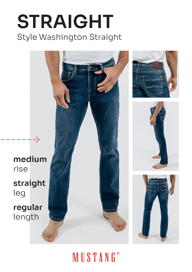 MUSTANG 5-Pocket-Jeans »Style Washington Straight«, mit leichten Abriebeffekten