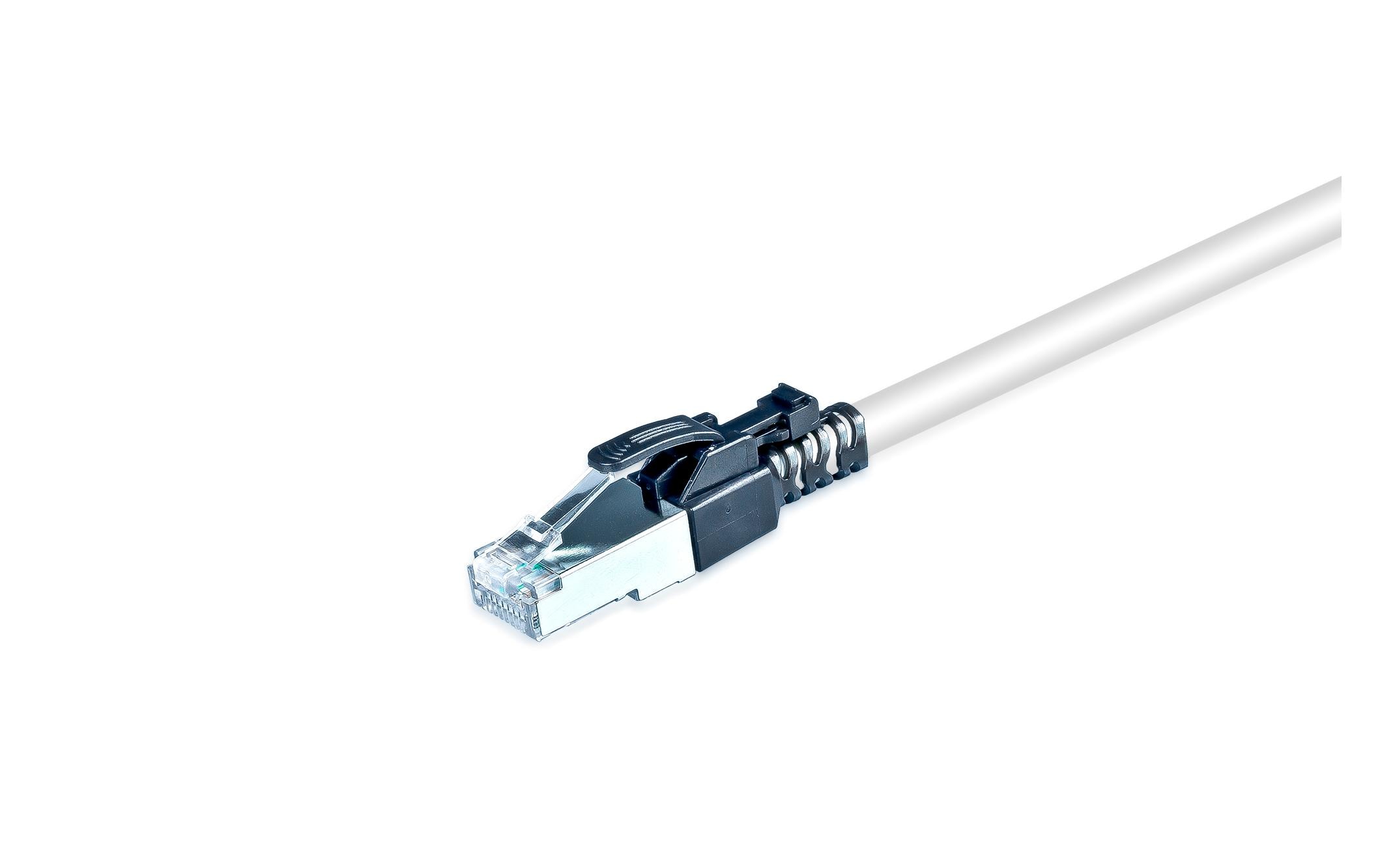 Patchkabel Securelock Cat 6A, S/FTP, 1 m, GrauWirewin Patchkabel verriegelbar mir optionalem Schlüssel.