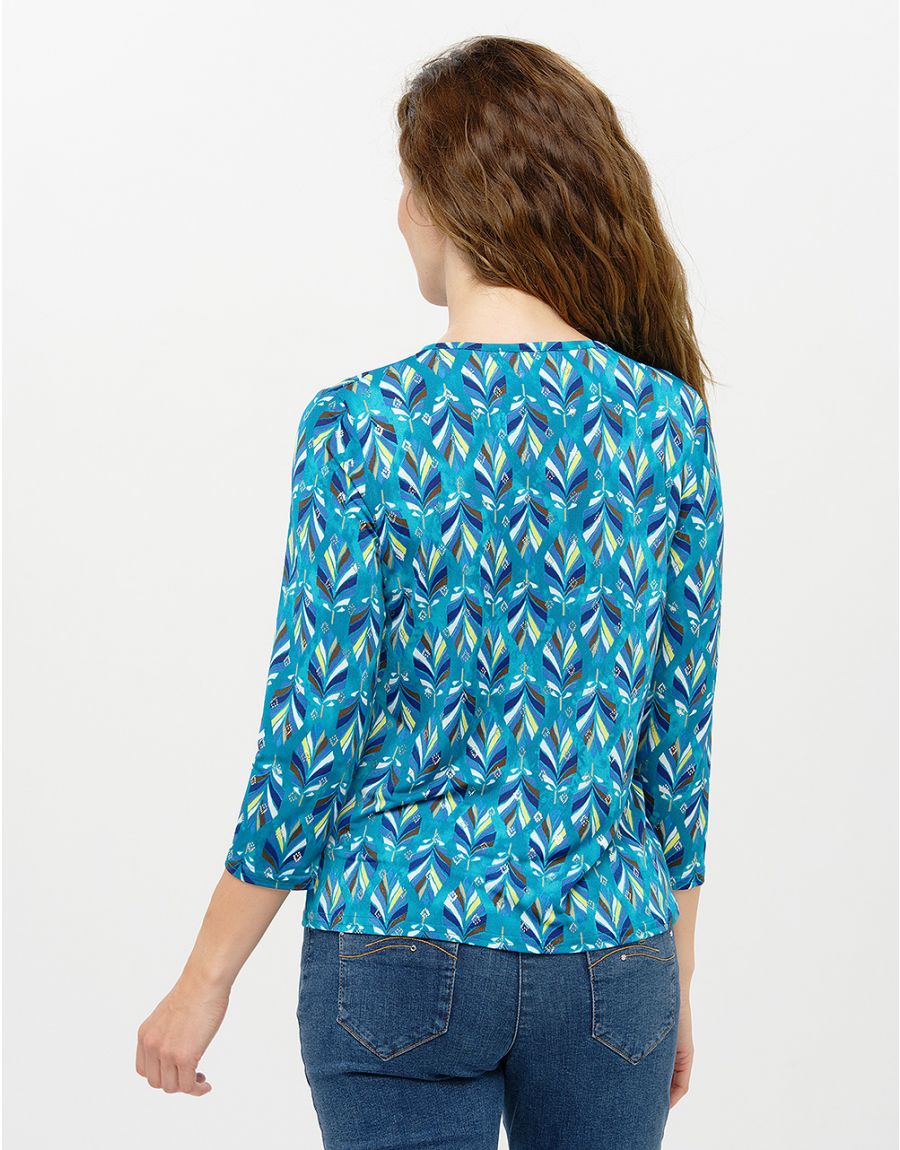 T-shirt bleu à motifs
