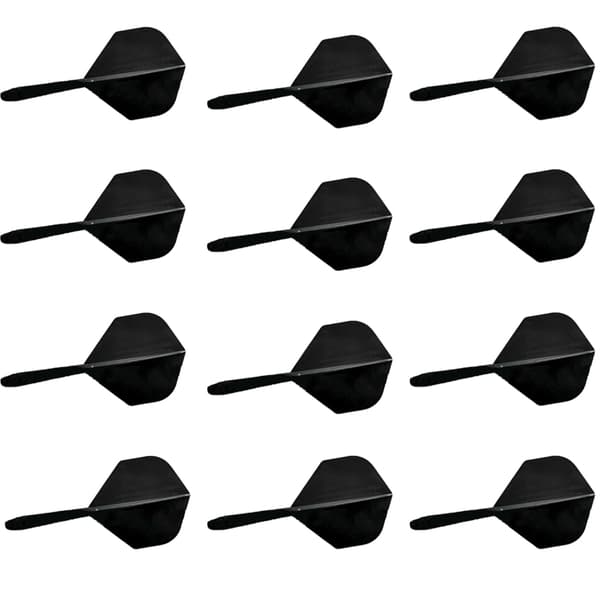 INF Svarte dartskaft i plast - 6-pakning  12