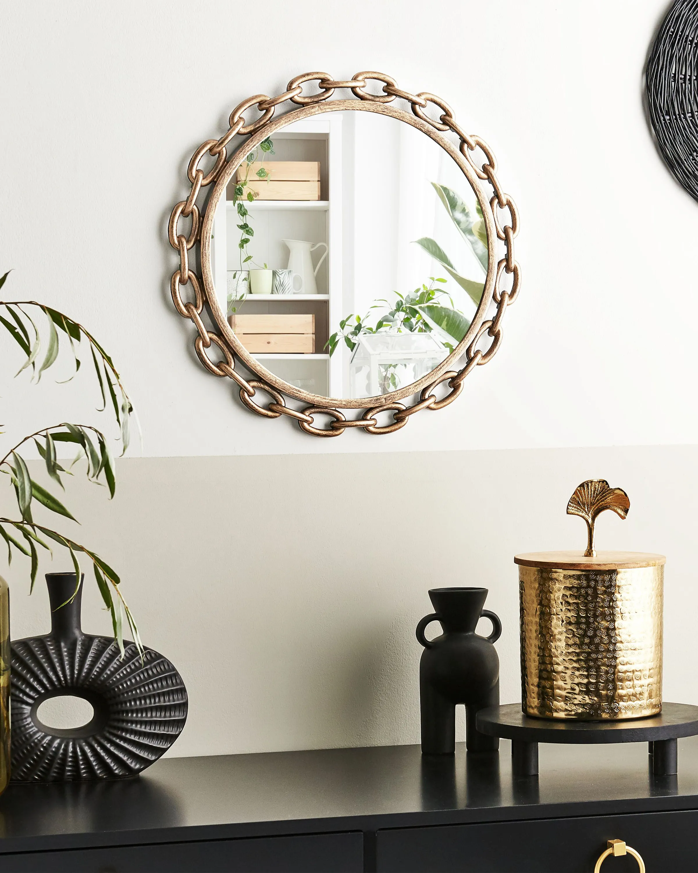 Wandspiegel YEBRA 46 cm 46 cm Goud