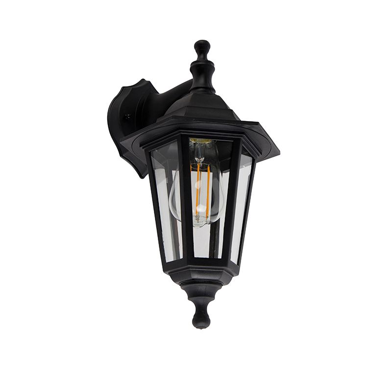 Klassieke buitenwandlamp zwart IP44 - New Haven