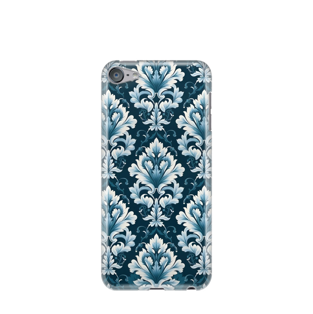 iPod Touch 7G Gummi Hülle Majolika-Winterpracht - Blau
