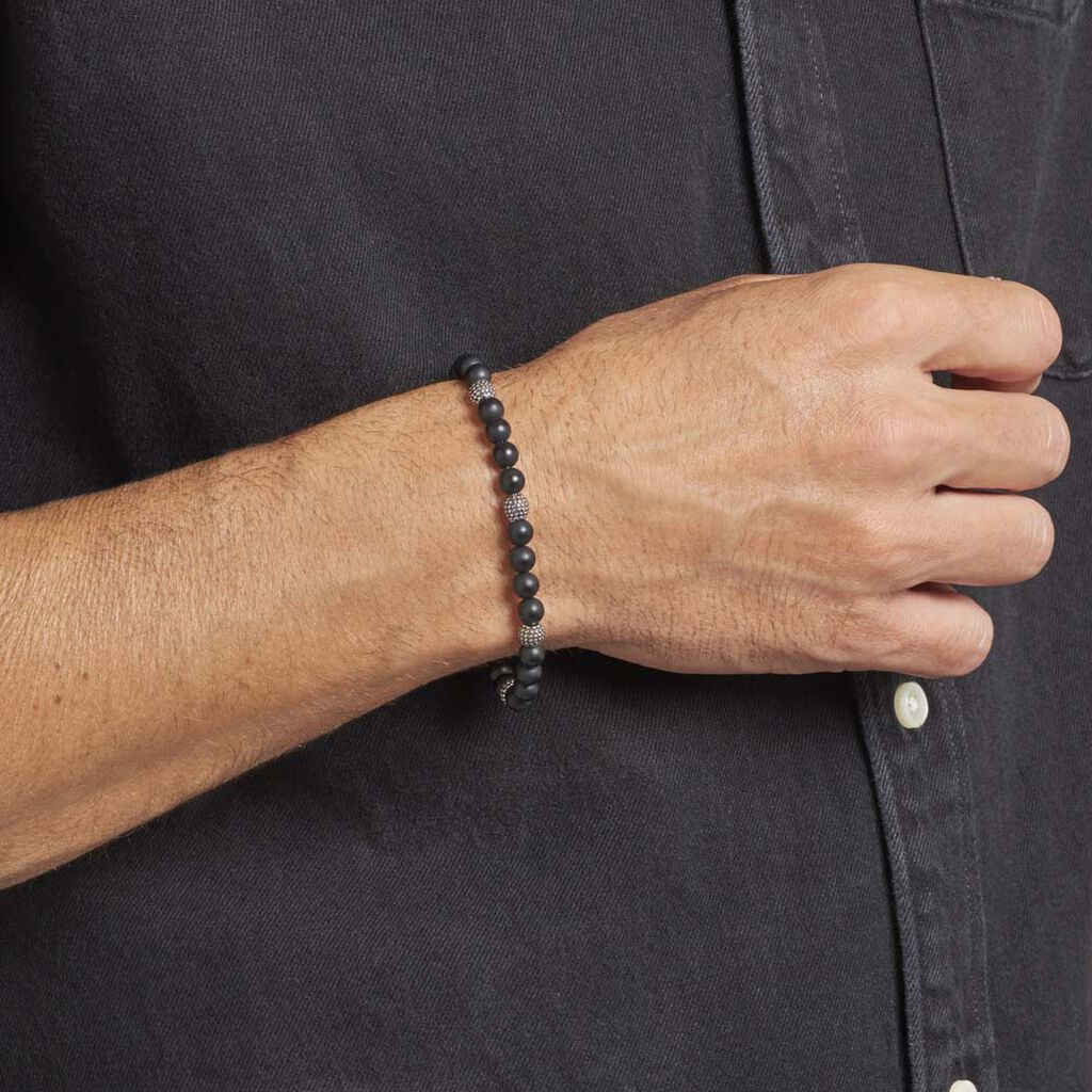 Bracelet Boules Acier Gris Laloun