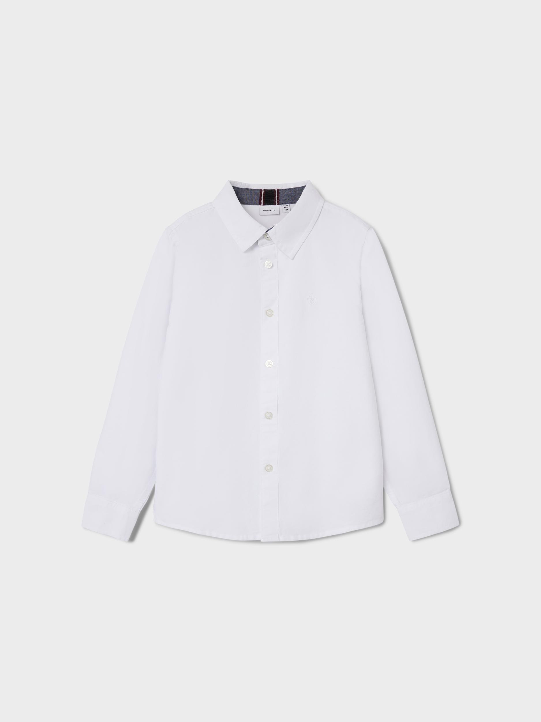 Name It Langarmhemd »NKMNEWSA für Jungen mit Knopfleiste und Baumwollkomfort«, unifarben, casual, regular fit, Baumwolle, Hemdkragen