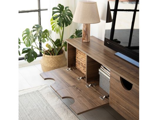 CONCEPT1 - Meuble TV Four seasons noyer v2 180 x 35 x h35 cm