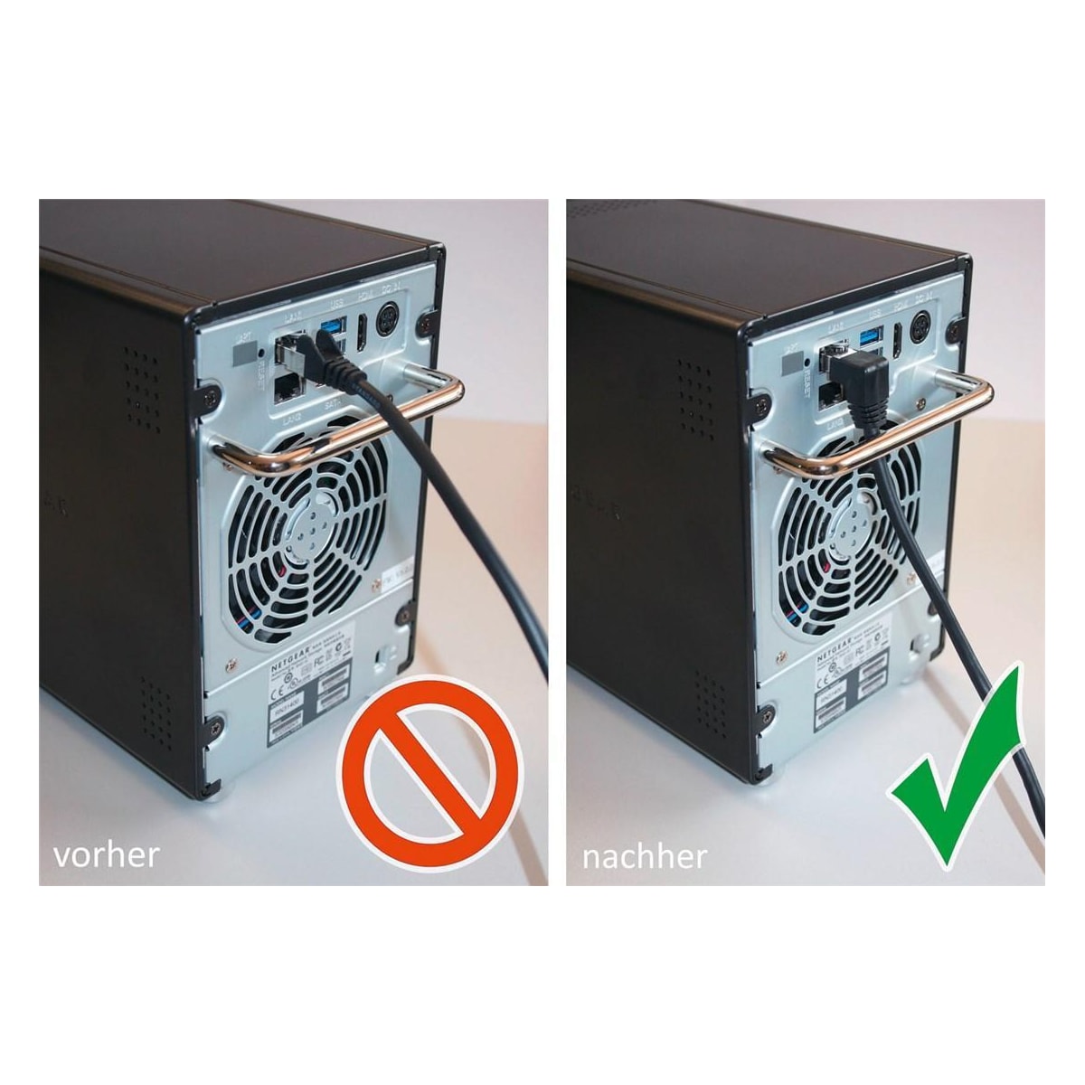 Goobay CAT 6A patchkabel 1x 90°vinklet, U/UTP, svart