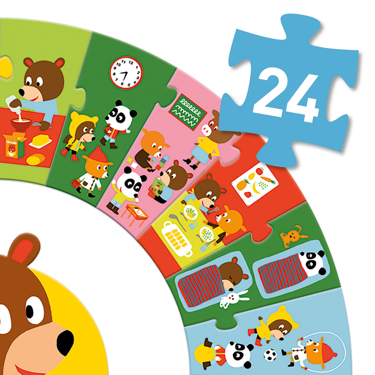 Djeco La Journee Puzzel, 24st.