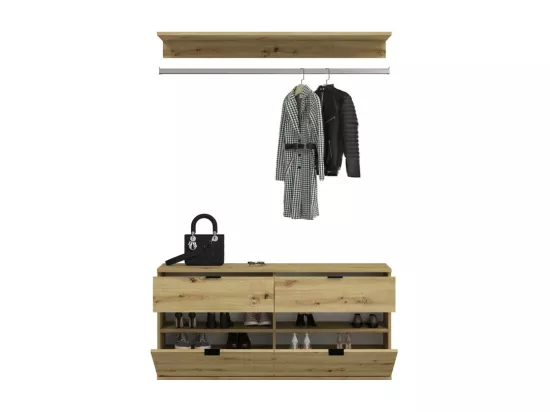 Meuble de rangement 4 tiroirs – Chêne clair – BODITE