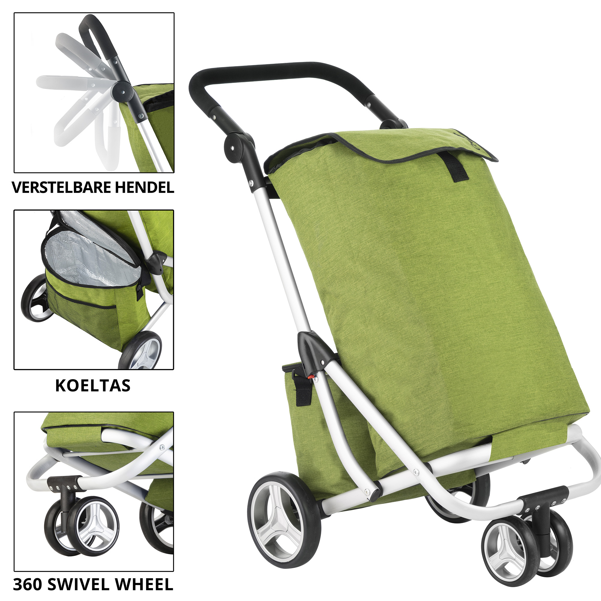 Cruiser 3-Wheel 58 liter boodschappentrolley met koeltas