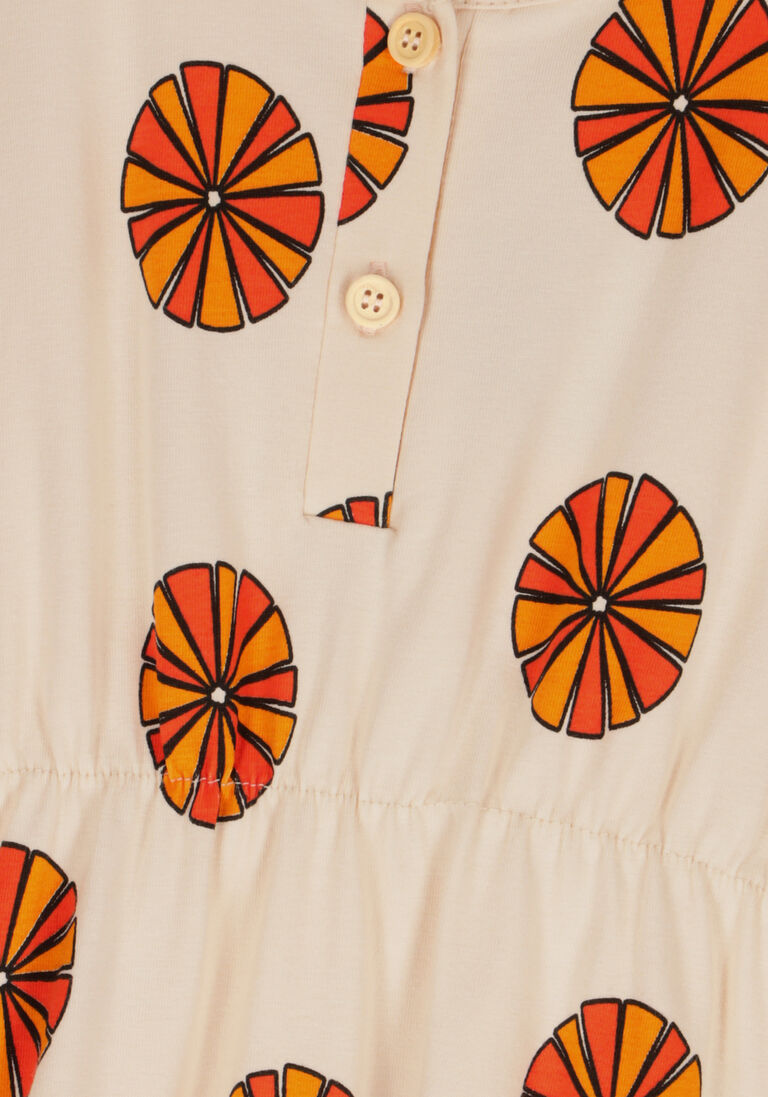 CARLIJNQ gebroken wit carlijnq midi jurk parasol - 2 button dress no sleeves