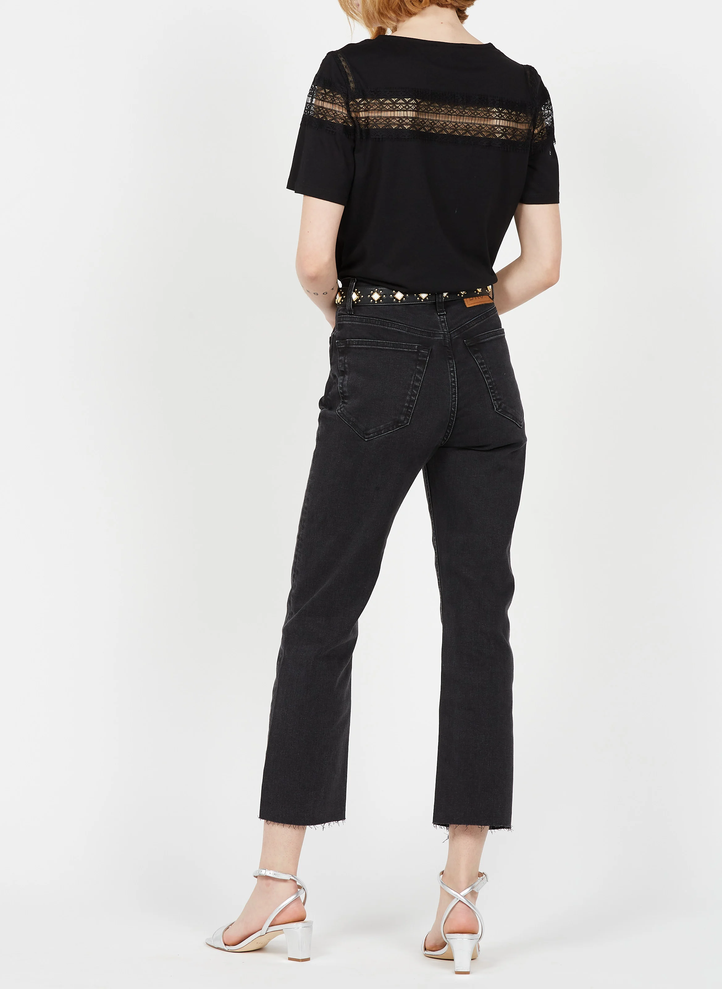 Jean droit taille haute | Noir
