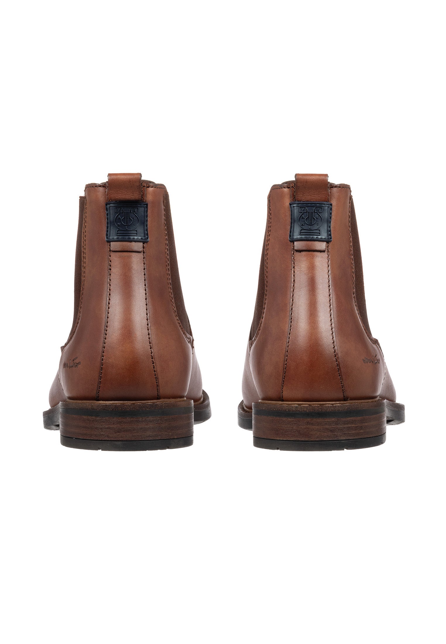 Cognac gladleren Boston boot