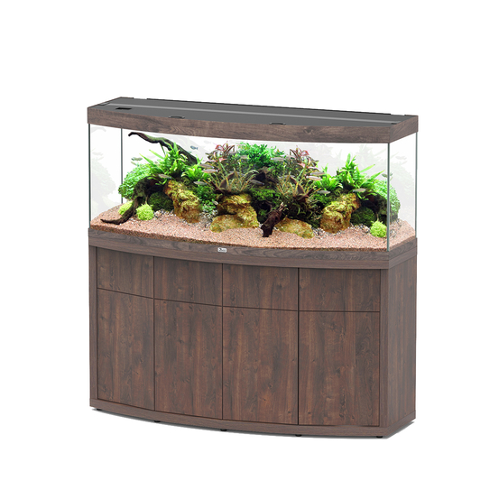 Aquarium et Meuble 4 portes Sublime Horizon Led Chêne Brun L151xP54cm